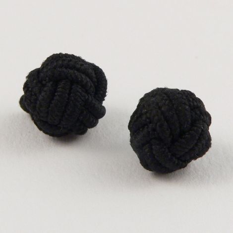 10mm Black Chinese Knot Ribbon Shank Button