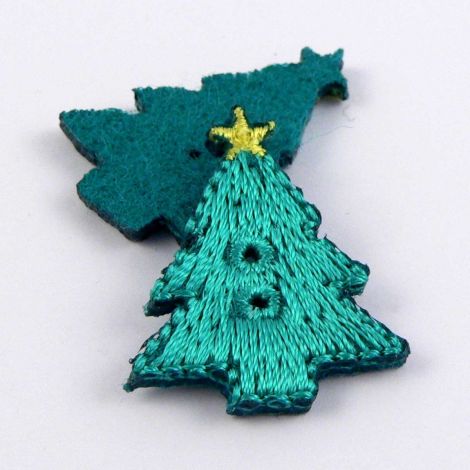 20mm Green Christmas Tree 2 Hole Button
