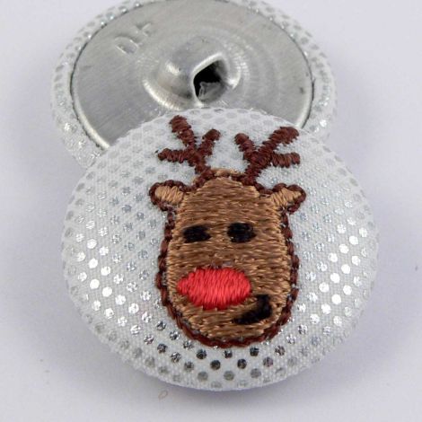 25mm Rudolph The Reindeer Fabric Shank Button