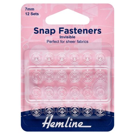 7mm Clear Sew On Snap Invisible Fasteners Hemline