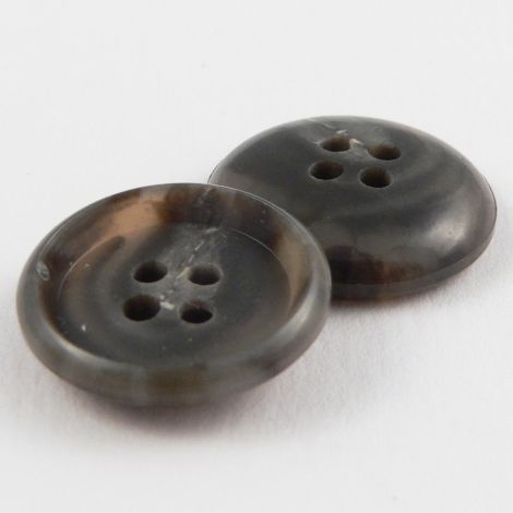 19mm Grey/Brown Horn 4 Hole Button