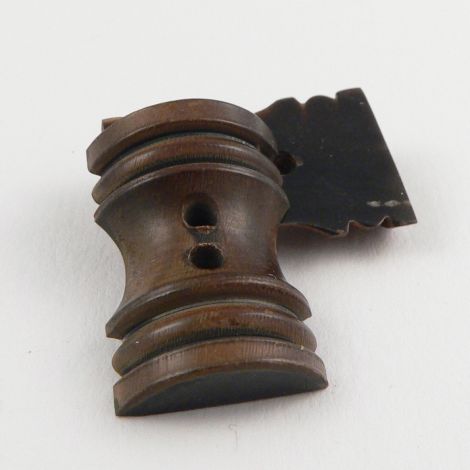 27mm Brown Barrel Design Horn 2 Hole Button