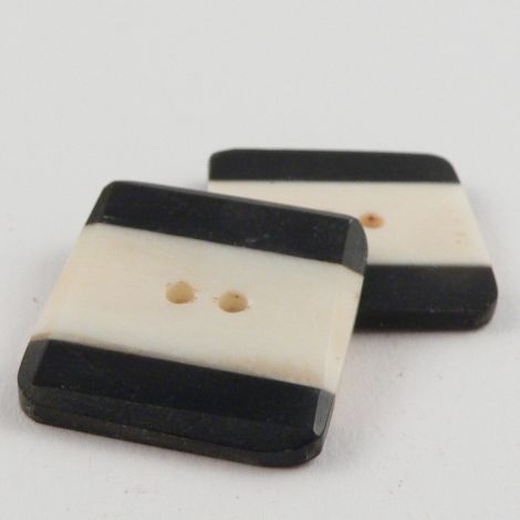 25mm Square Horn & Bone Joint 2 Hole Button