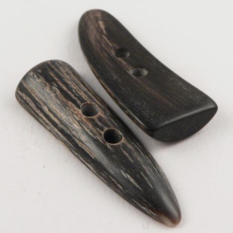 50mm Brown Bark Effect Horn 2 Hole Toggle Button