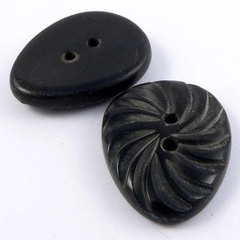 Lot of 2 Handmade Real Bovine Buttons Around the World Horn