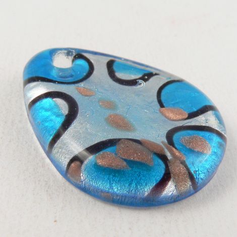 40mm 1 Hole Pendant Glass Button