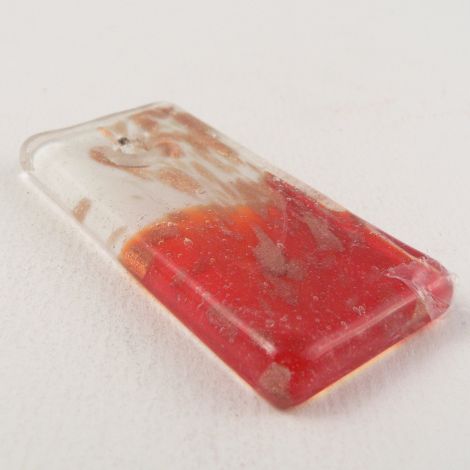 50mm Rectangular Glass 1 Hole Pendant/Button