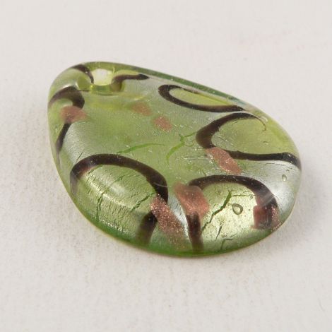 40mm 1 Hole Green Pendant Glass Button