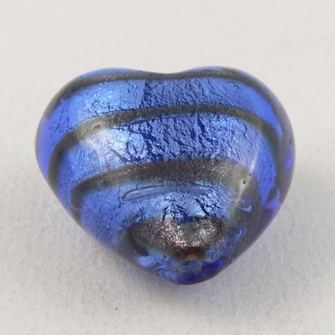 28mm  Blue Heart Pendant Glass 1 Hole Button