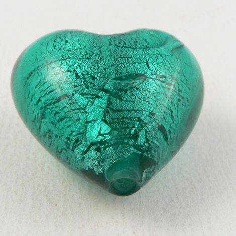 28mm  Jade Green Heart Pendant Glass 1 Hole Button