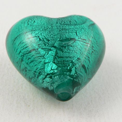 28mm  Jade Green Heart Pendant Glass 1 Hole Button