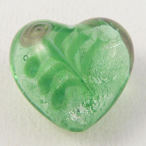 28mm Floral Heart Pendant Glass 1 Hole Button