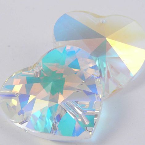 10mm Swarovski Austrian Crystal Clear 1 Hole Heart Pendant