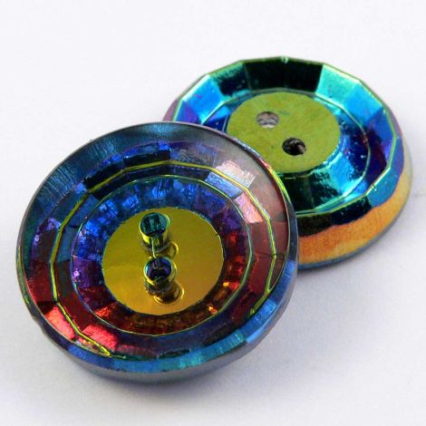 18mm Multicoloured Glass 2 Hole Button