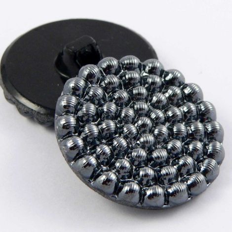 18mm Grey Bobbly Glass Shank Button