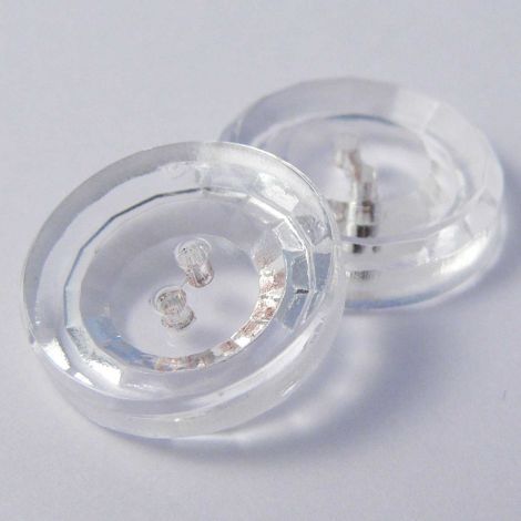 18mm Clear Glass 2 Hole Button