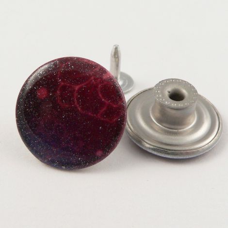 20mm Jeans Pink & Purple Abstract I Hole Button