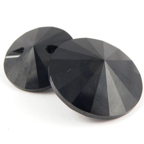 16mm Swarovski Austrian Crystal Jet Black Shank Button