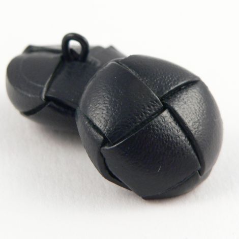 15mm Navy Blue Classic Leather Shank Button