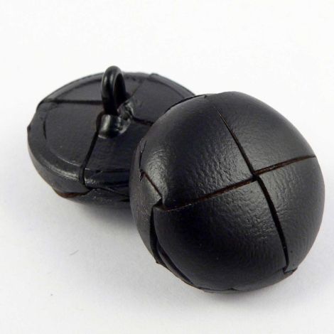 28mm Dark Chocolate Brown Classic Leather Shank Button