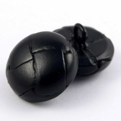 20mm Classic Black Leather Shank Button