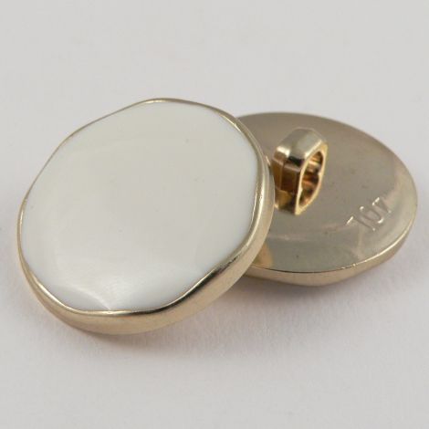25mm Gold Shank Button Filled with Cream Enamel