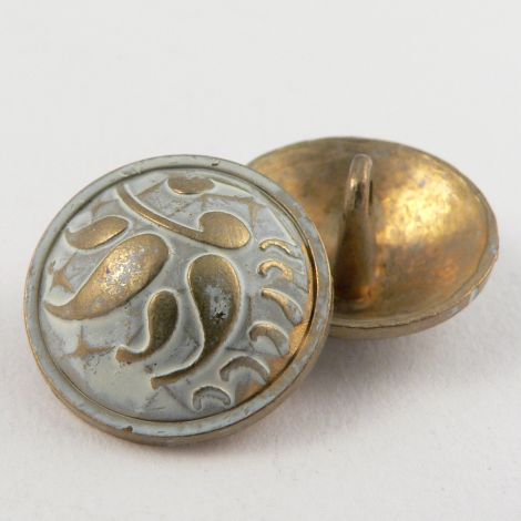 20mm Gold Engraved Domed Shank Metal Button