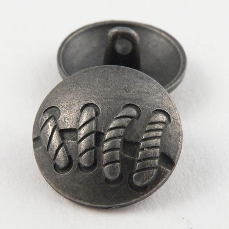 15mm Rope Design Pewter Domed Metal Shank Button
