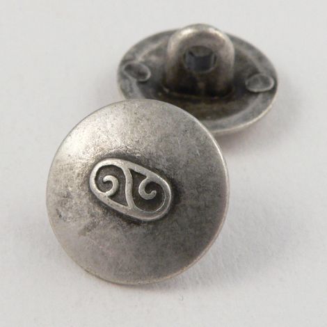 15mm Contemporary Silver Metal Shank Button