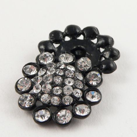 27mm Ornate Diamante Metal Shank Button