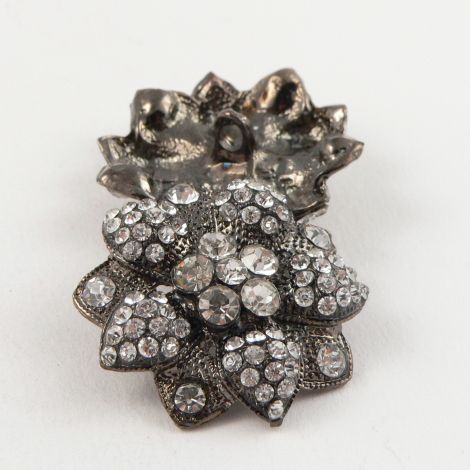 31mm Ornate Diamante Metal Shank Button