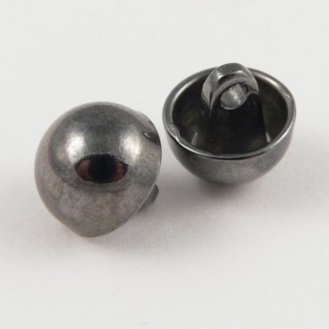 11mm Shiny Pewter Domed Metal Shank Upholstery Button