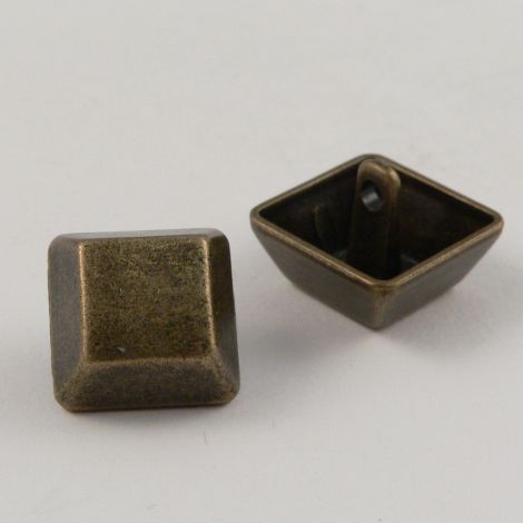 15mm Brass Square Contemporary Shank Metal Button