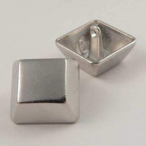 20mm Silver Square Contemporary Shank Metal Button
