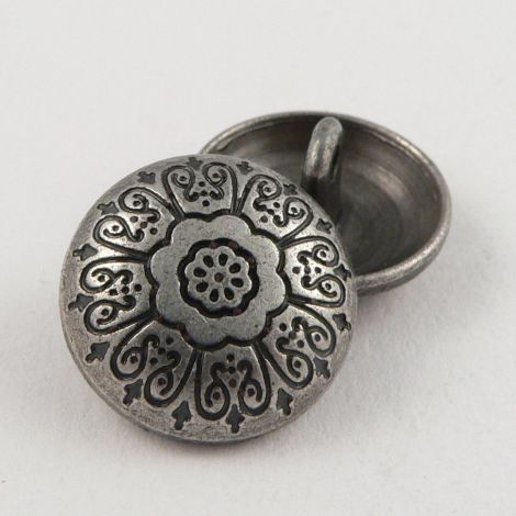 18mm Round Pewter Decorative Metal Shank Button