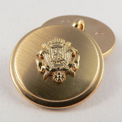15mm Gold Coat of Arms Metal Shank Suit Button