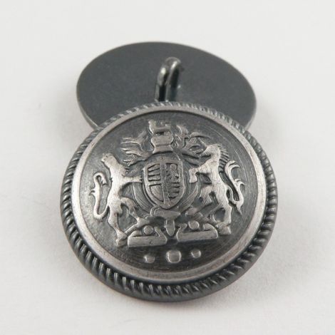 20mm Silver & Pewter Coat of Arms Metal Shank Suit Button