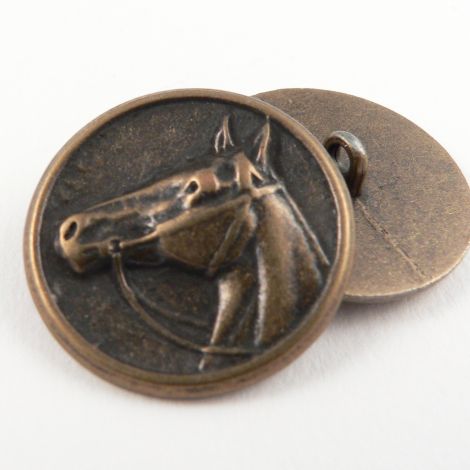 20mm Brass Horse Head Metal Shank Button