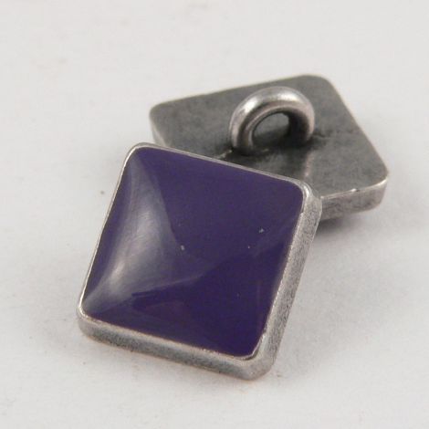 8mm Italian Purple Enamel Square Metal Shank Shirt Button