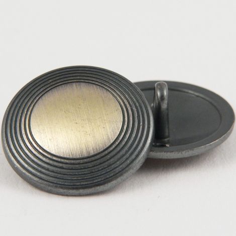15mm Brass/Pewter Metal Shank Button