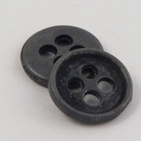 9mm Dark Pewter Metal 4 Hole Shirt Buttons