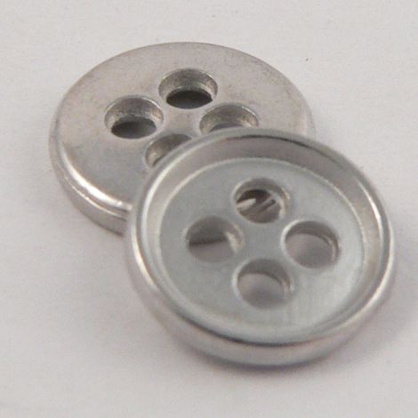9mm Matt Silver Metal 4 Hole Shirt Buttons