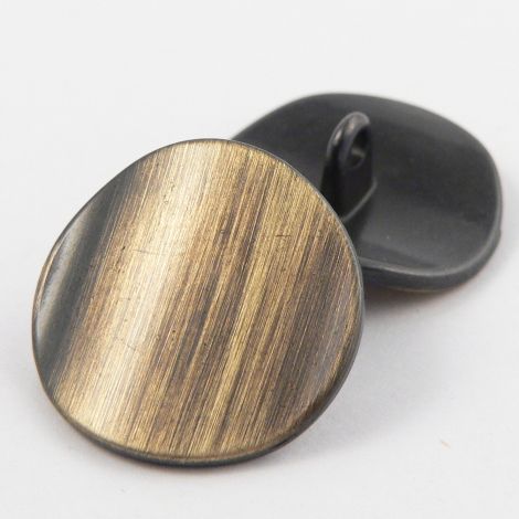 23mm Brushed Brass Metal Shank Button