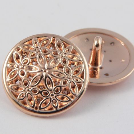 15mm Rose Gold Metal Suit Shank Button