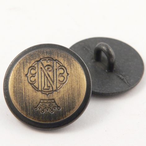 15mm Gold & Brass Coat of Arms Metal Shank Suit Button