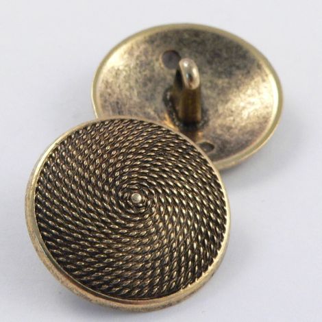 19mm Brass Ornate Metal Shank Button 