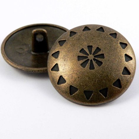 23mm Brass Triangle Pattern Shank Metal Button