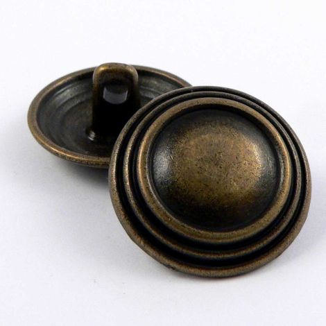 18mm Brass Triple Rimmed Shank Metal Button