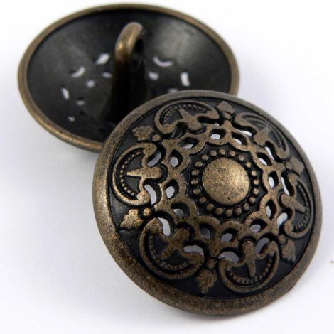 20mm Brass Domed Cut-Out Shank Metal Button
