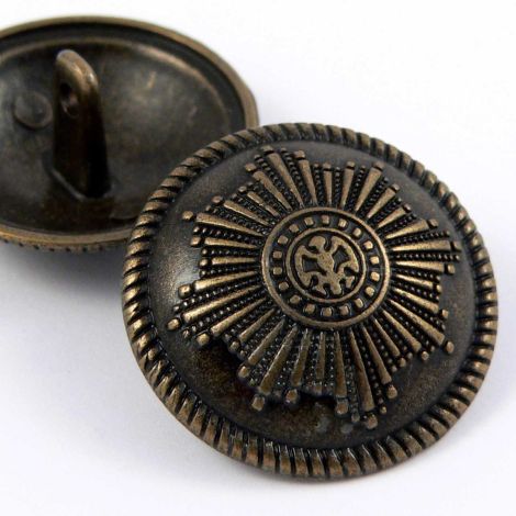 18mm Brass Sundial Effect Shank Metal Button
